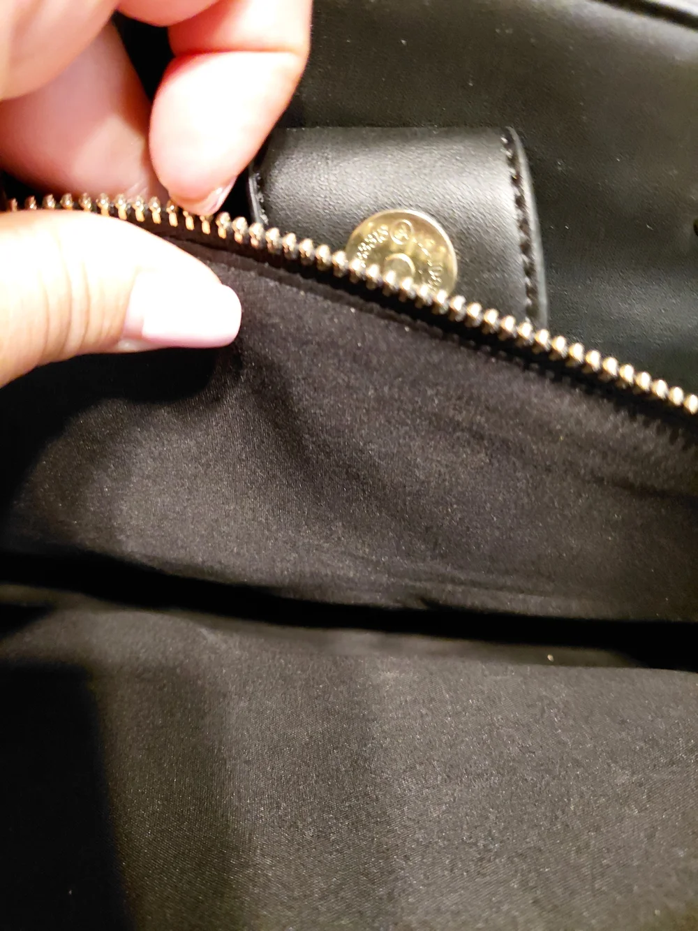 BCBG Black Satchel with Gold Top Handles